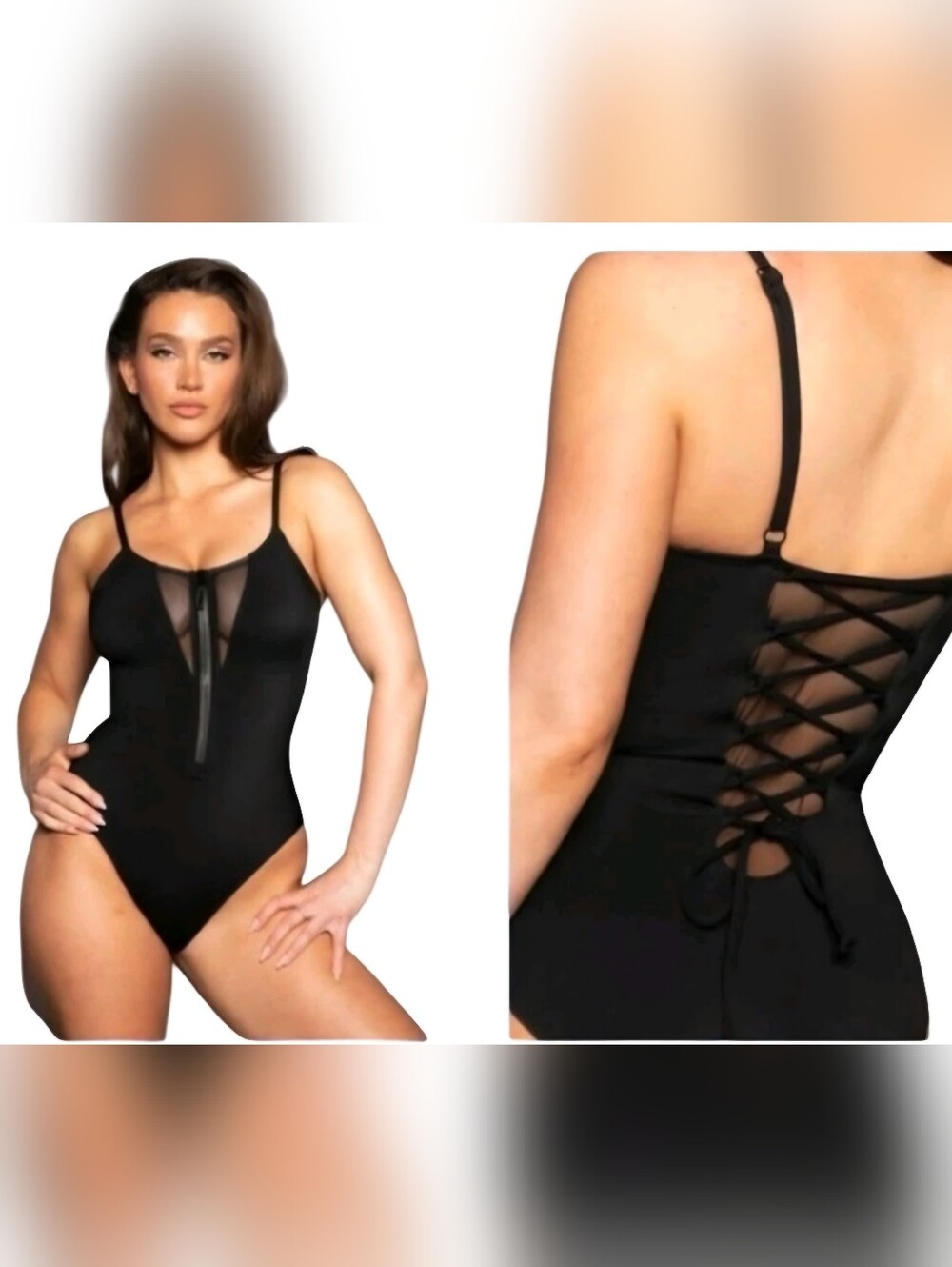 TA3 Black New Zippy XS Regular Long Women’s One-Piece Swimsuit NEW NWT Snatched
